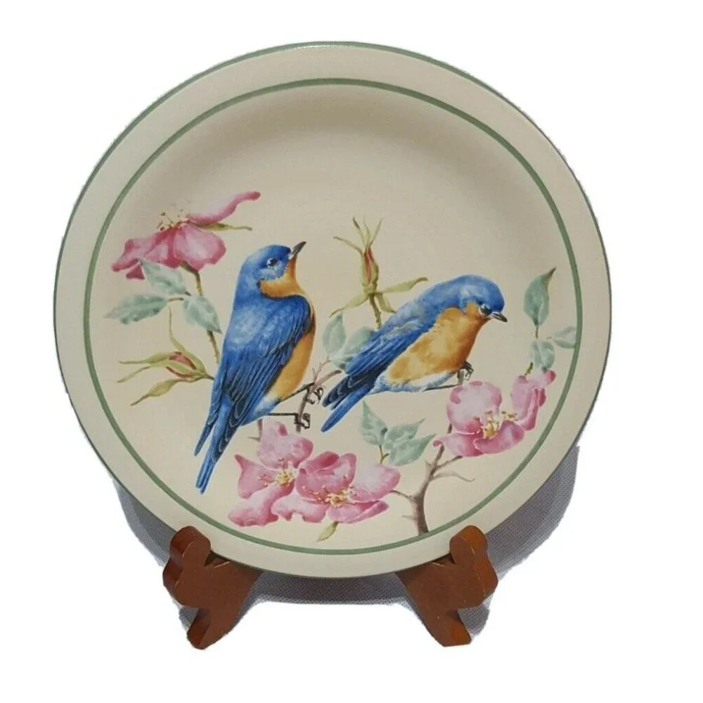 2 Lenox Summer Greetings Eastern Bluebird Catherine McClund Salad Plates‎ 8.5